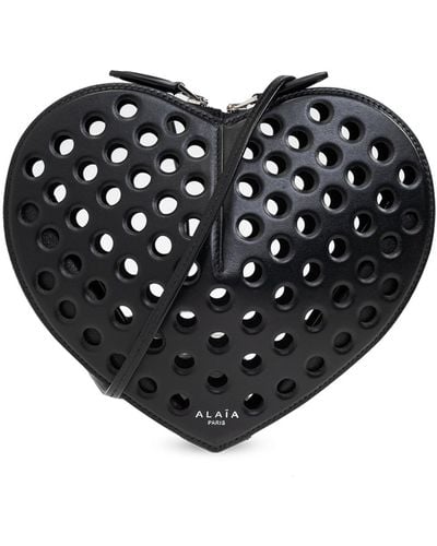 Alaïa Shoulder Bag 'Le Coeur' - Black