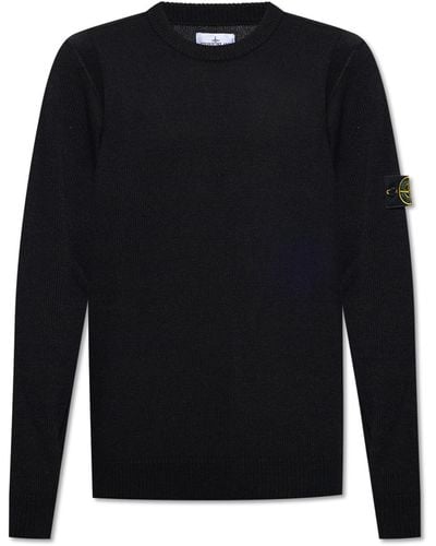 Stone Island Sweater With Logo - Black