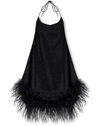 Oséree Dress With Feathers - Black