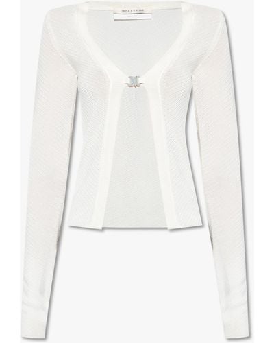 1017 ALYX 9SM Cardigan With Rollercoaster Buckle, ' - White