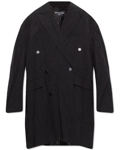 Balenciaga Linen Coat - Black