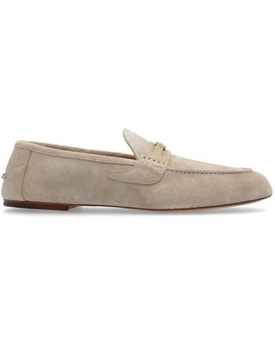 Gucci Suede Loafers, - Natural