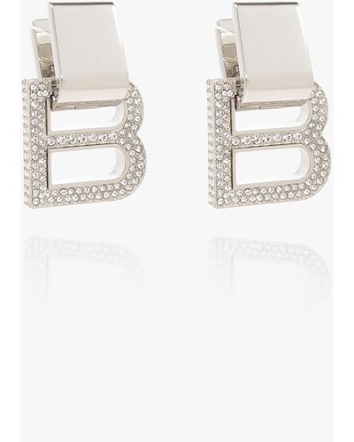 Balenciaga 'hourglass' Earrings, - Natural