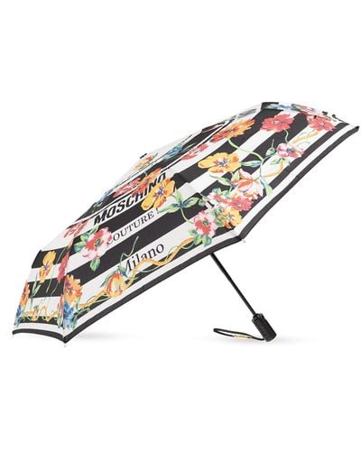 Moschino Umbrella With Logo, - Metallic