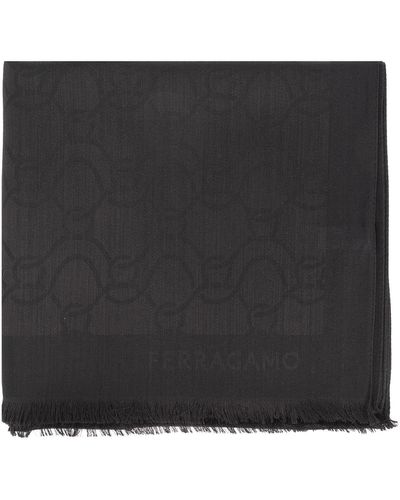 Ferragamo Scarf With Logo - Black