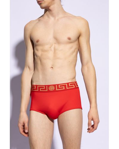 Versace Logo Swim Boxers - Red