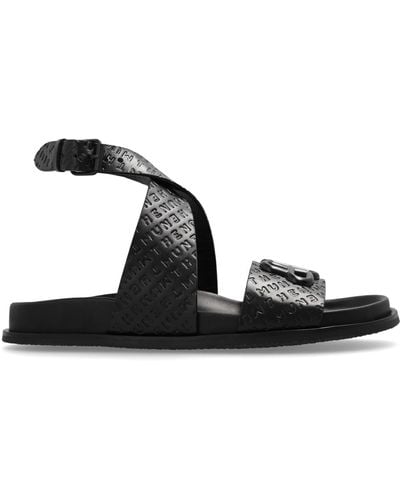 Munthe 'market' Sandals With Monogram, - Black