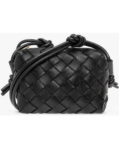 Bottega Veneta Candy Loop Leather Camera Bag - Black
