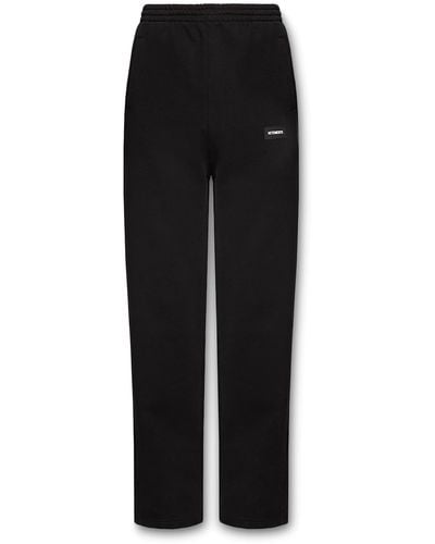 Vetements Joggers With Logo - Black