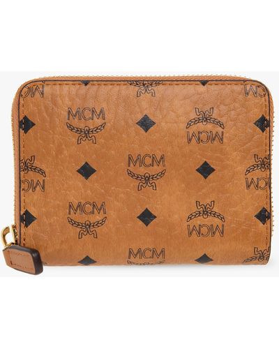 MCM Wallet With Logo, - Brown