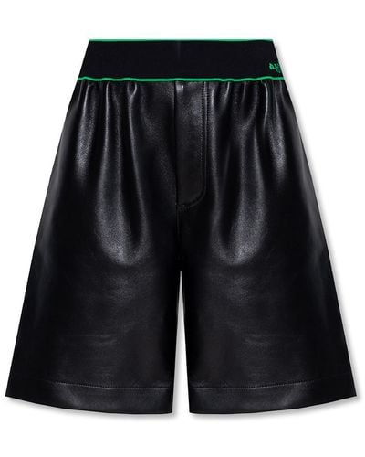 Bottega Veneta Leather Shorts - Black