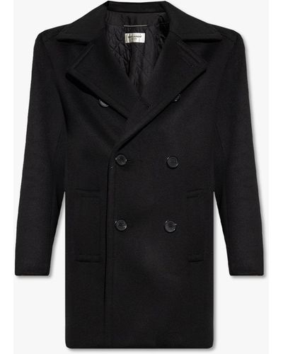 Saint Laurent Double-Breasted Coat - Black