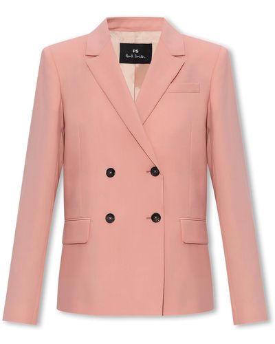PS by Paul Smith Double-Breasted Blazer - Pink