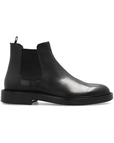 Giorgio Armani Leather Chelsea Boots - Black