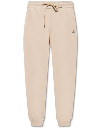 Vivienne Westwood Embroidered Joggers - Natural