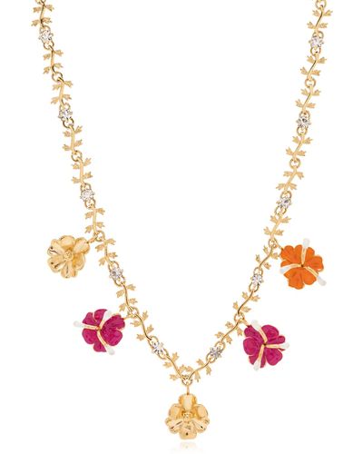 Marni Necklace With Floral Motif - Metallic