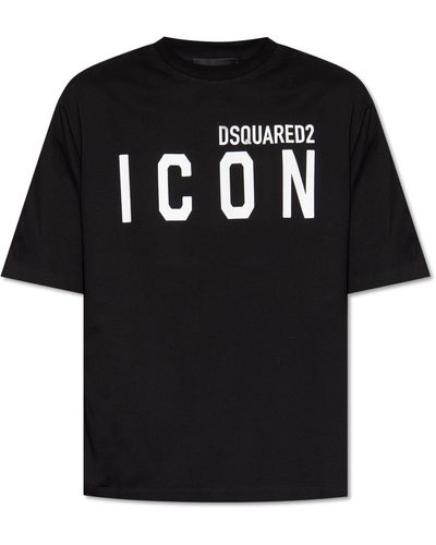DSquared² Icon Logo-print Cotton-jersey T-shirt X - Black