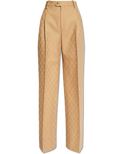 Gucci Wool Pleat-front Trousers, - White