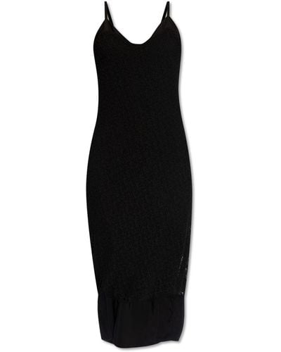 Jil Sander Tweed Slip Dress, - Black