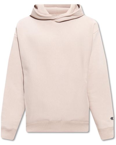 Champion Hoodie With Logo Patch - Natural