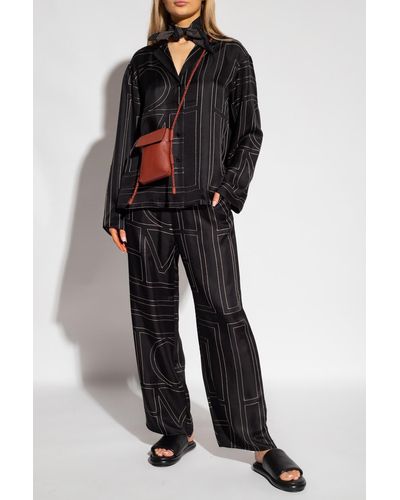 Totême Silk Pajama Top - Black