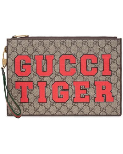 Gucci Pouch From The ' Tiger' Collection - Red
