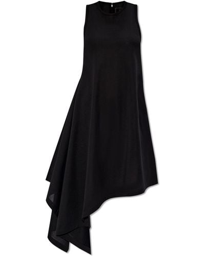 Y-3 Asymmetrical Sleeveless Dress, - Black