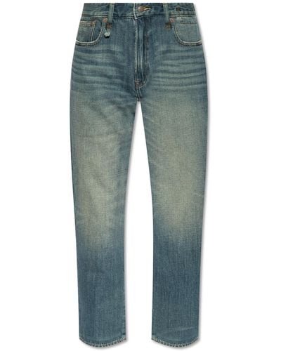 R13 Jeans With Vintage Effect, - Blue