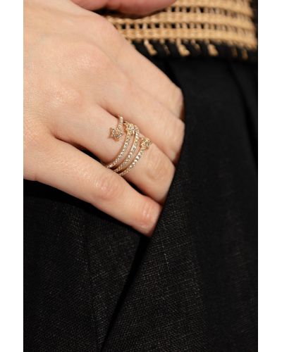 AllSaints Crystal-embellished Ring, - Metallic