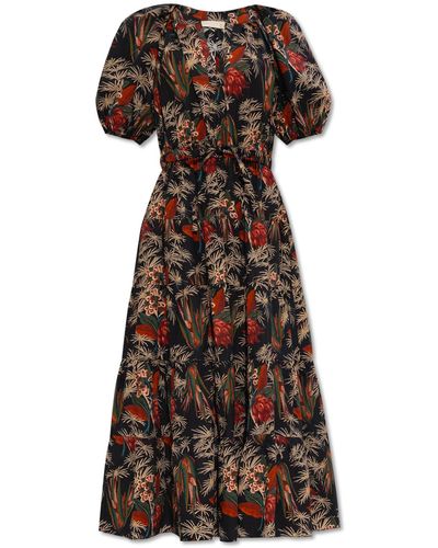 Ulla Johnson ‘Olina’ Dress With Floral Motif - Brown