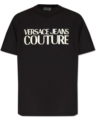 Versace T-shirt With Logo, - Black