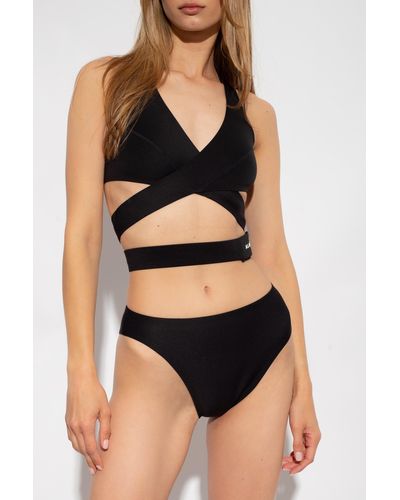 Alaïa Bikini With Decorative Top - Black