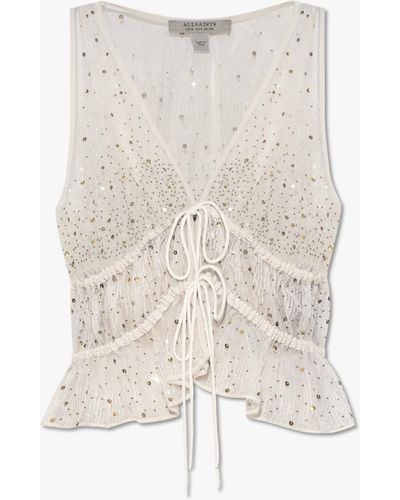 AllSaints 'robyn' Top With Sequins - White