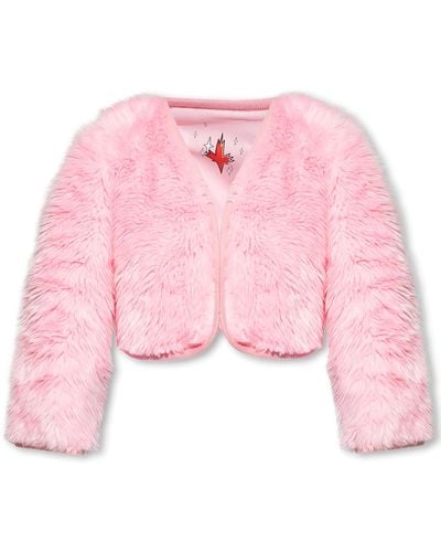 DSquared² Cropped Faux Fur Jacket - Pink