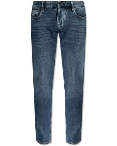 Emporio Armani Jeans With Tapered Legs, - Blue