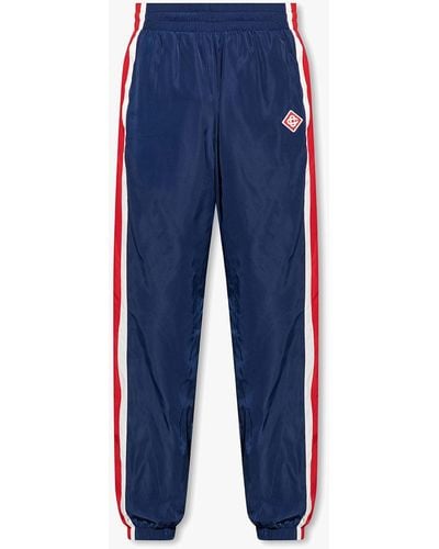 Casablancabrand Track Pants With Logo - Blue