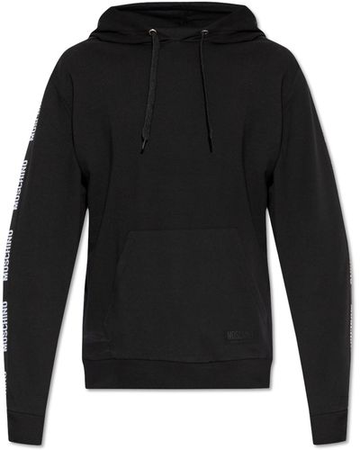 Moschino Hoodie With Logo, - Black