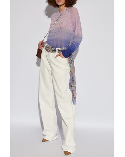Etro Pants With Herringbone Pattern, - White