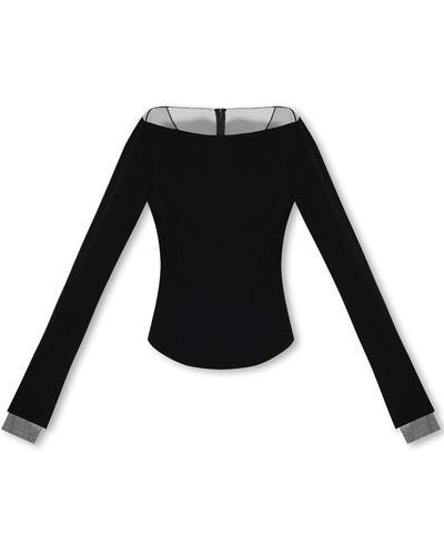 Helmut Lang Top With Long Sleeves, ' - Black