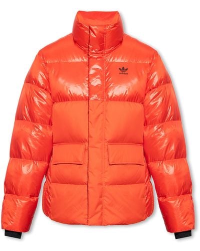 adidas Originals Down Jacket With Logo - Orange