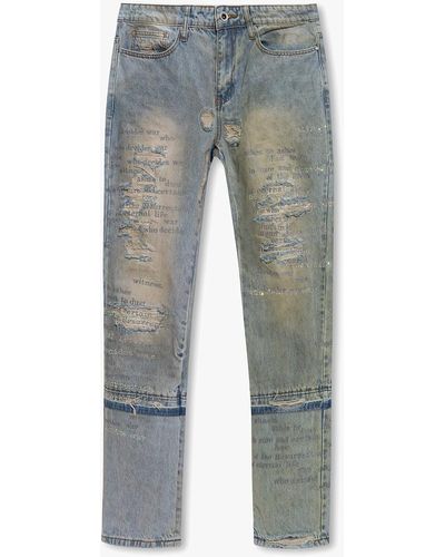Who Decides War Jeans With Glossy Appliqués - Blue
