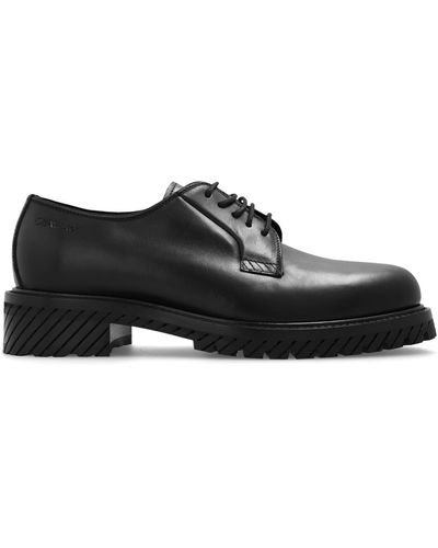 Off-White c/o Virgil Abloh Leather Derby Shoes, - Black