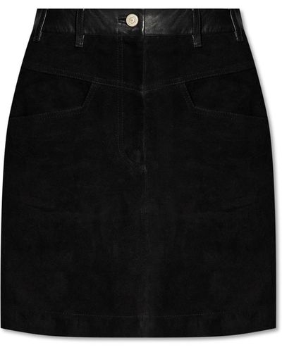 PS by Paul Smith Suede Skirt, - Black