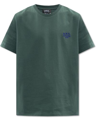 A.P.C. 'raymond' T-shirt With Logo, - Green