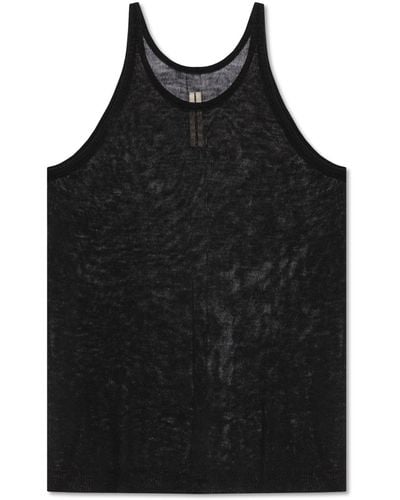 Rick Owens Woollen Sleeveless T-Shirt - Black