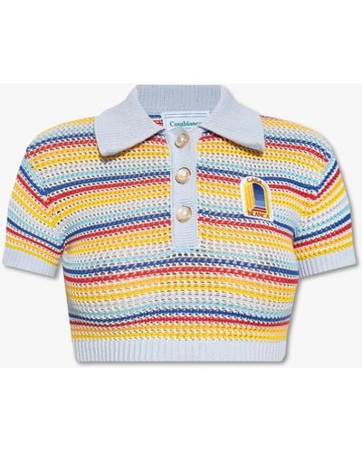 Casablancabrand Cropped Polo Shirt - Multicolour