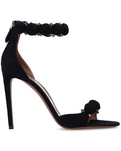 Alaïa 110 Spike-embellished Suede Sandals - Black