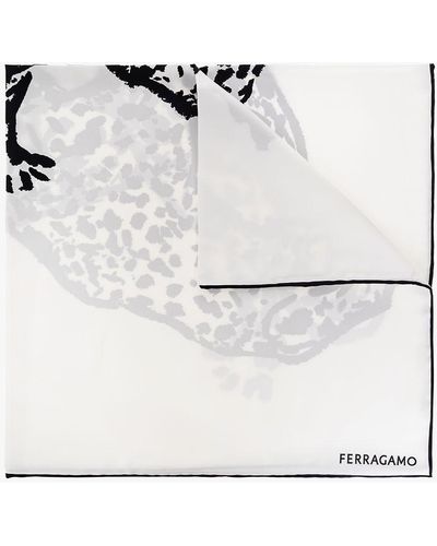 Ferragamo Silk Scarf - White