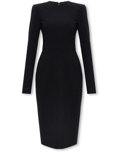 Victoria Beckham Dress With Long Sleeves - Black