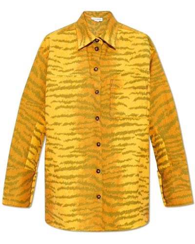Victoria Beckham Jacket With Animal Motif, - Yellow